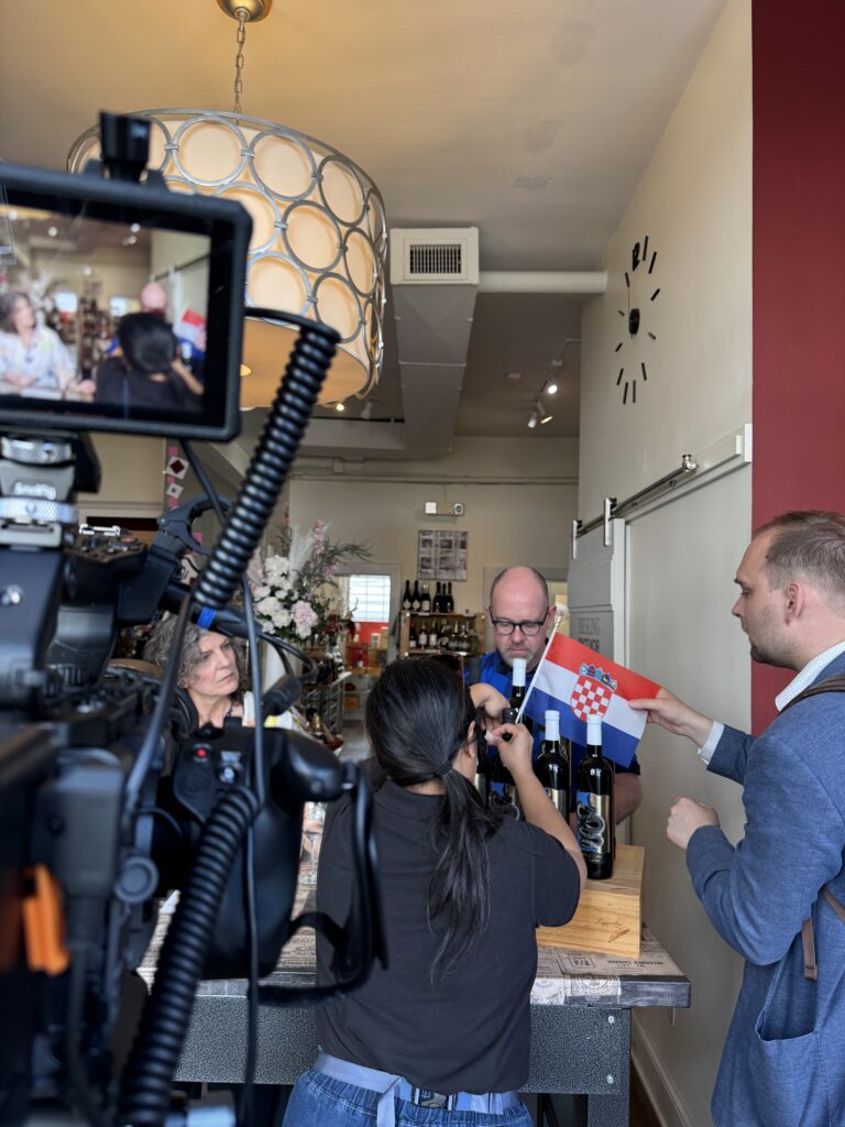 Filming the Croatian Ambassador in Old Town Alexandria for a FIFA World Cup 2026 announcement