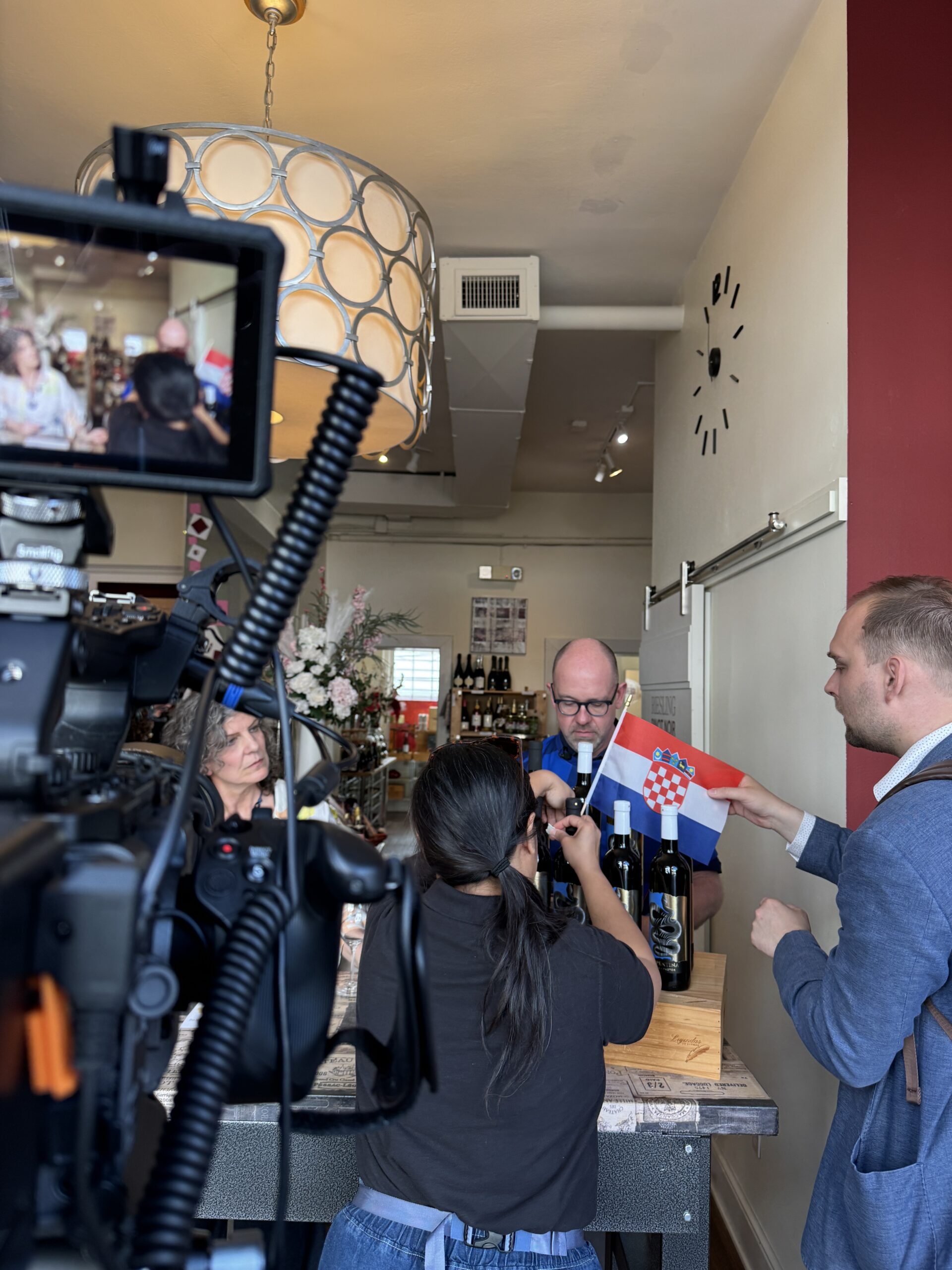 Filming the Croatian Ambassador in Old Town Alexandria for a FIFA World Cup 2026 announcement